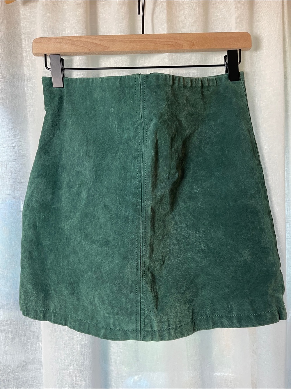 Urban Outfitters Forest Green Leather Mini Skirt